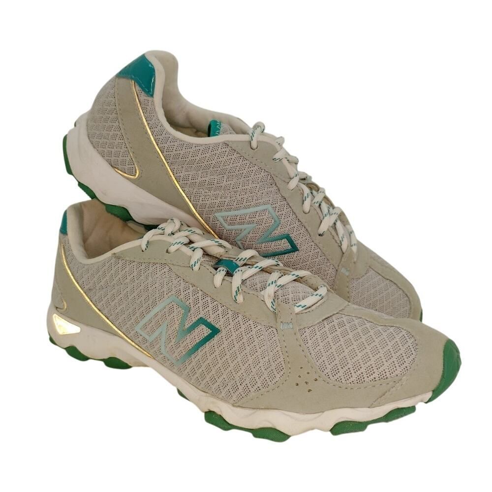 New Balance Beige and Green Sneakers